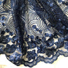 Dark Blue Embroidered Net Fabric Embellished