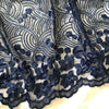 Dark Blue Embroidered Net Fabric Embellished