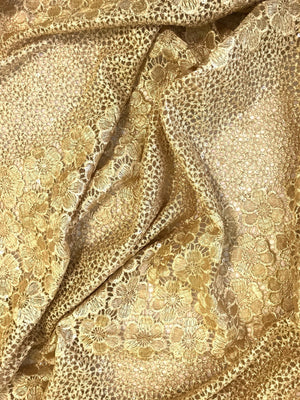 Embroidered Net Fabric Embellished with Sequins