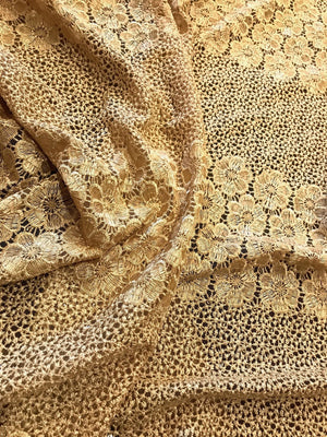 Embroidered Net Fabric Embellished with Sequins