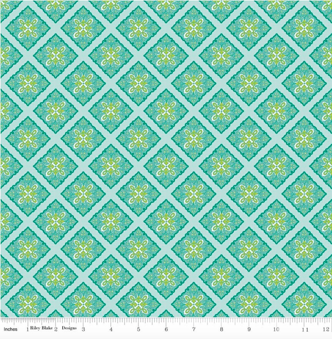 Primavera - Tile Teal Yardage