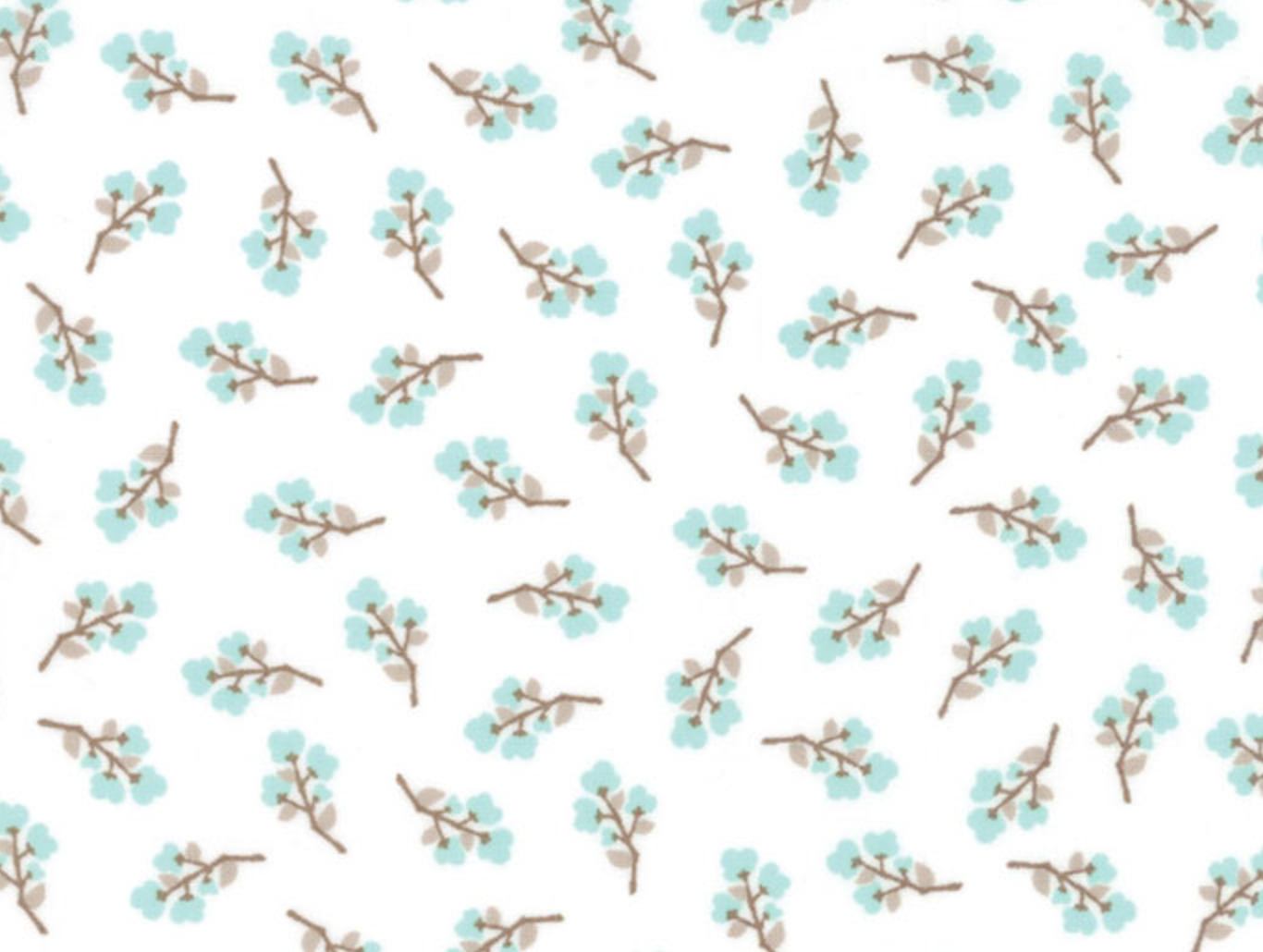 Lullaby Blossom Aqua Cloud Yardage