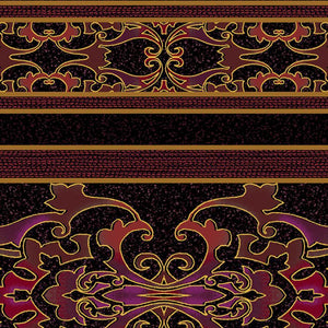 RJR Fabrics Border Basics Carnival Scroll Black/Burgundy 2256-003 by Jinny Beyer