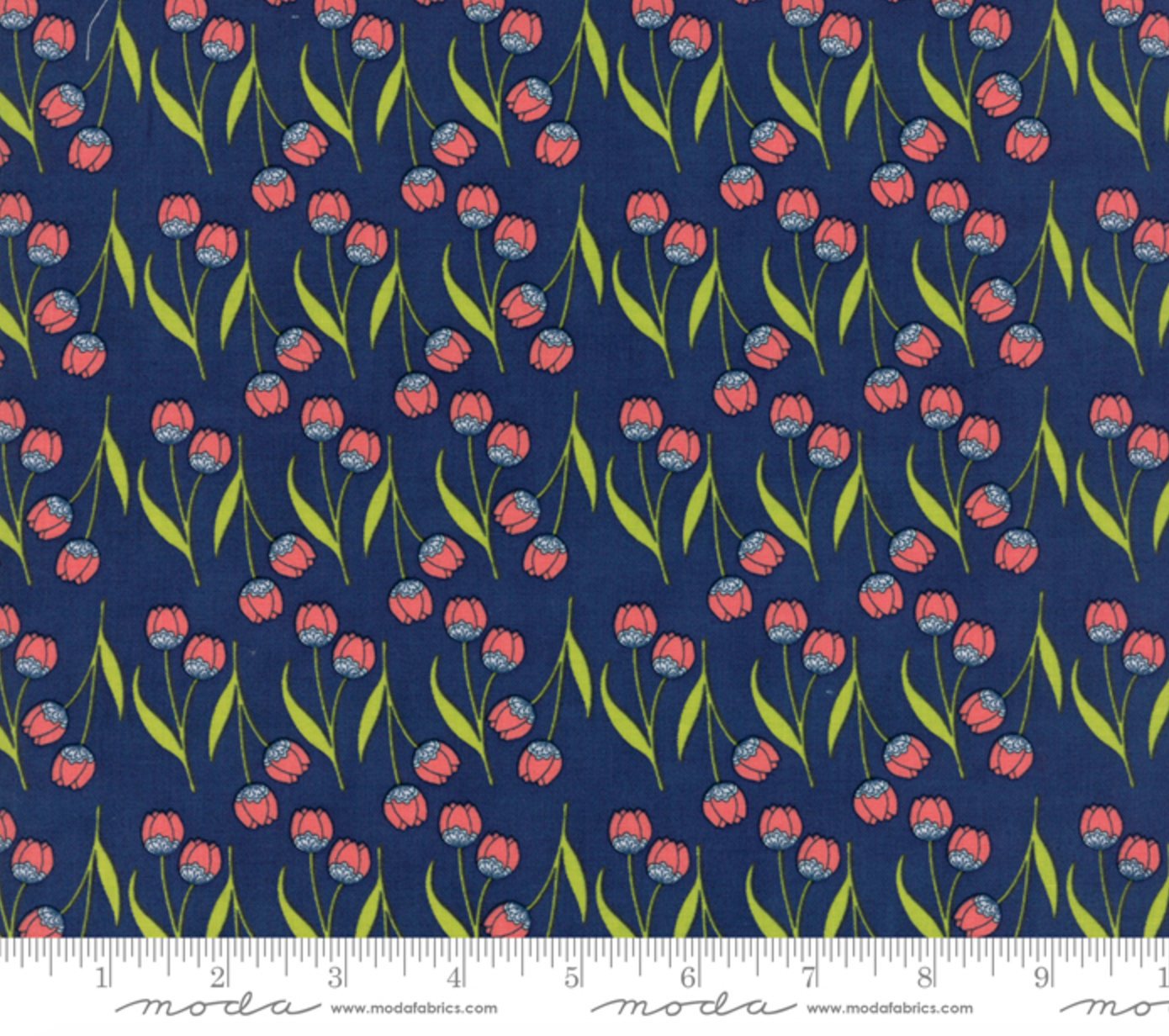 Tuppence - Black Currant - Floral Della Tulip Yardage