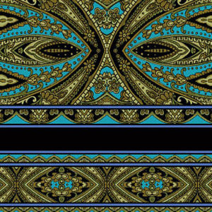 Casablanca Border - Bright Teal - RJR Fabrics