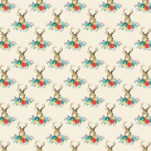 Northcott Studio - Chloe - Deer Heads Cream