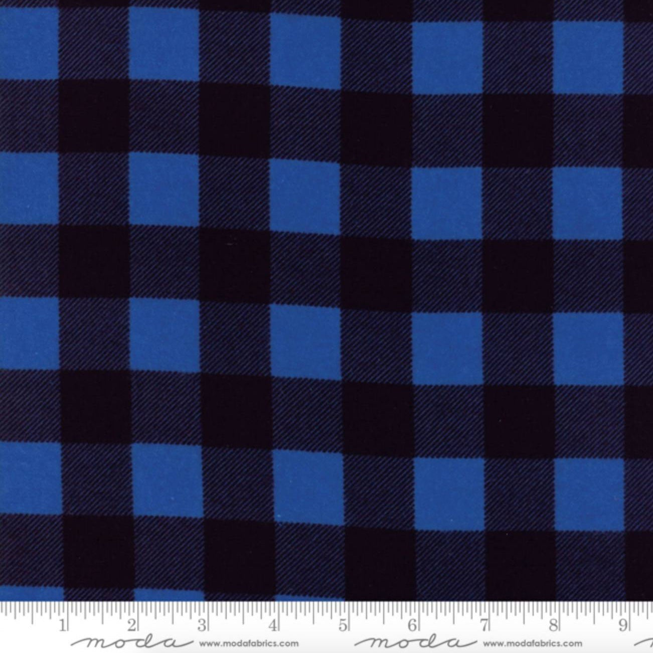 Buffalo Check Black Blue Flannel by Moda