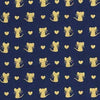 Glitter Critters - Nice Mice Navy/Gold Glitter Yardage