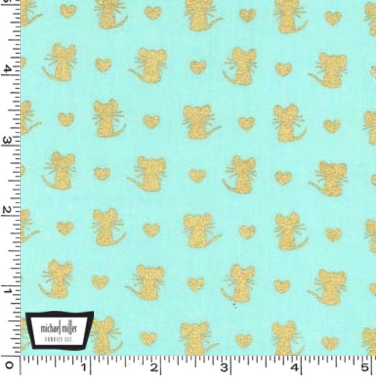 Glitter Critters - Nice Mice Aqua/Gold Glitter