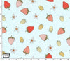 Strawberry Tea - Fraises Robins Egg Yardage