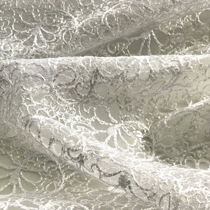 White Embroidered  Net Fabric