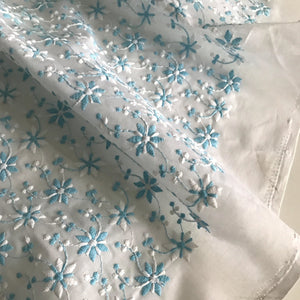 Hakoba Cotton Embroidered White Fabric