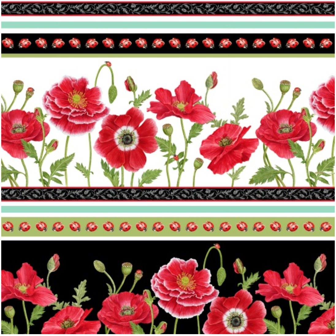 Poppy Perfection - Large Poppy Stripe