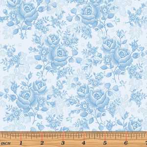 Homestead - Climbing Rose Sky Blue Quilt Backs