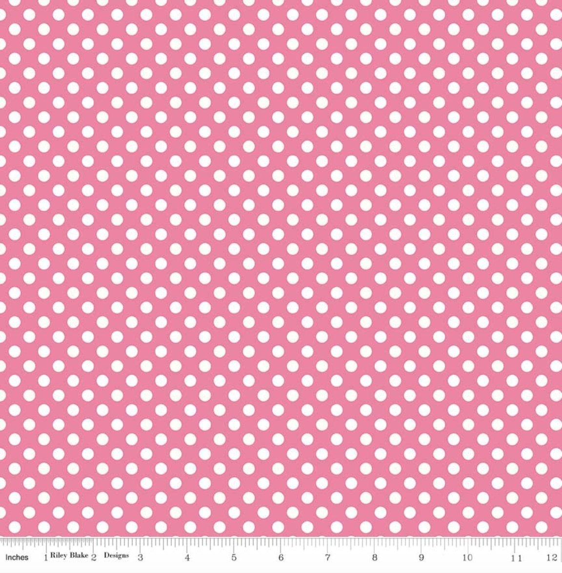 Small White Dots - Small Dot Hot Pink Yardage