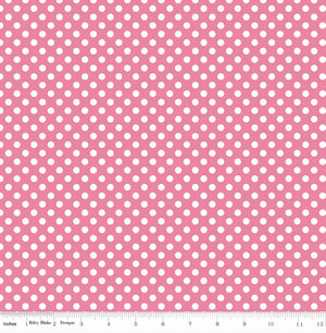 Small White Dots - Small Dot Hot Pink Yardage