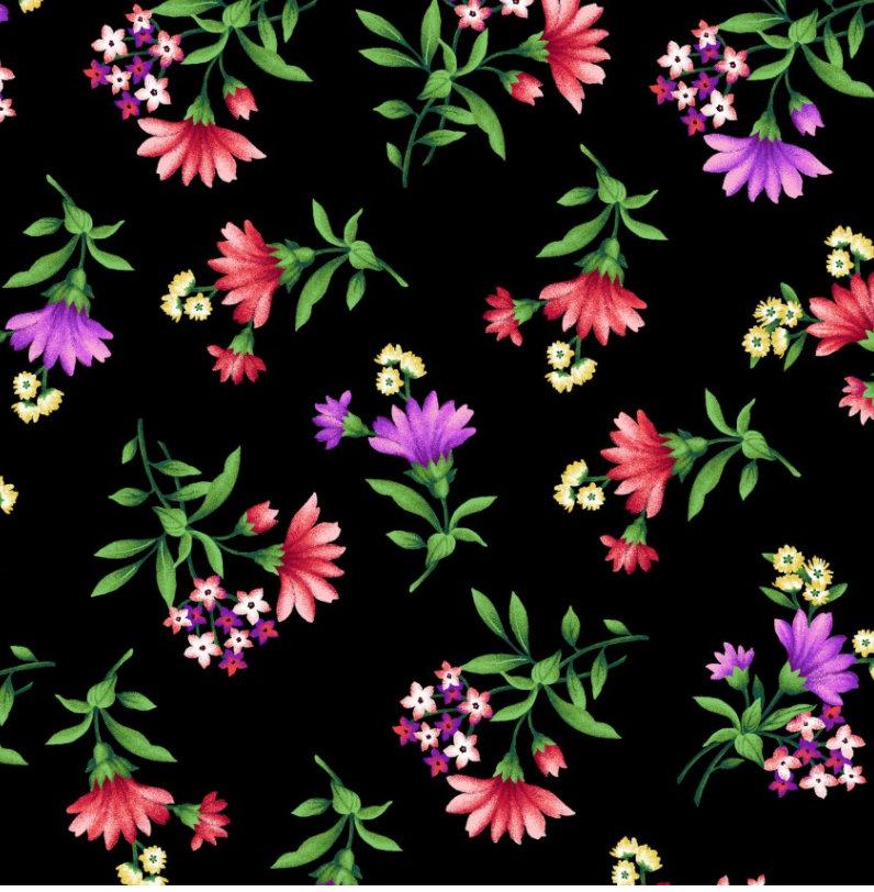 Henry Glass - Botanica Blooms Florals Black