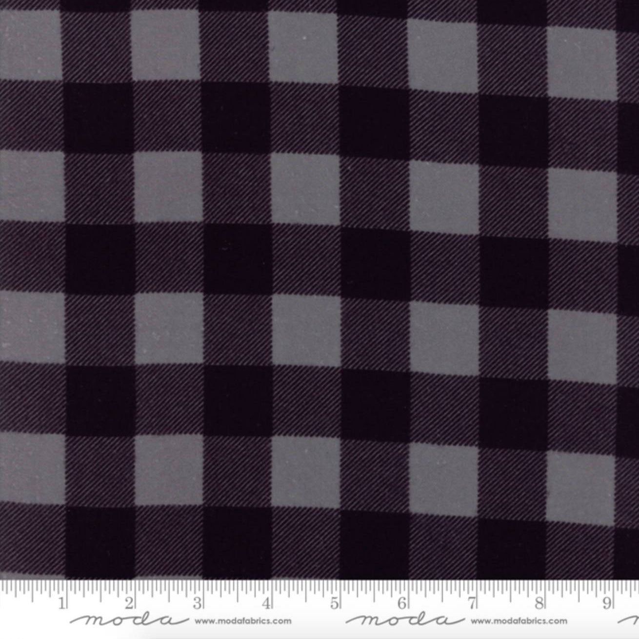 Buffalo Check Black Grey Flannel by Moda