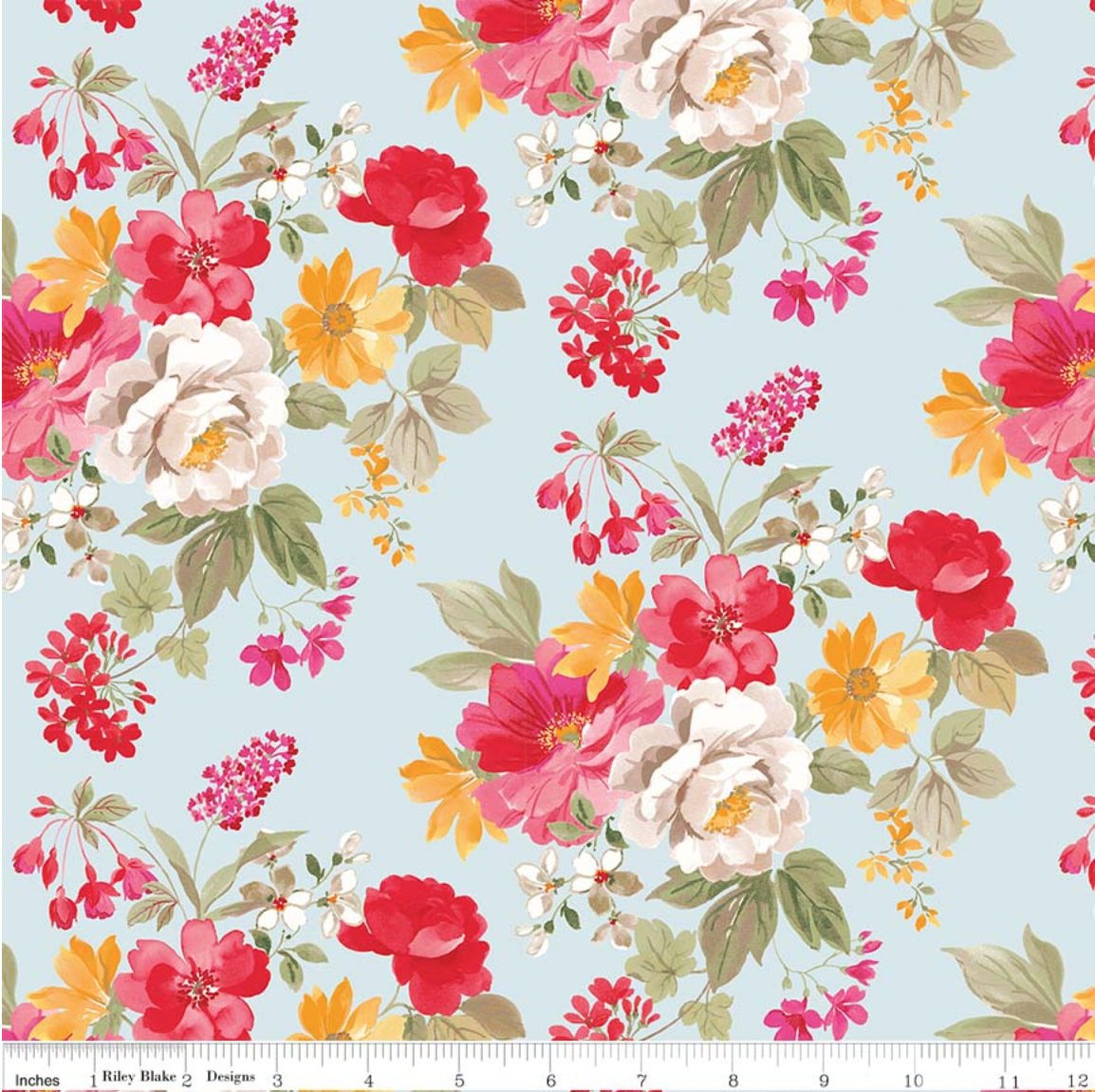 Farmhouse Floral Main Blue Floral by Riley Blake | C6880 | Cotton