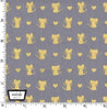 Fat Quarter - Glitter Critters - Nice Mice Pewter/Gold Glitter