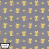 Glitter Critters - Nice Mice Pewter/Gold Glitter Yardage