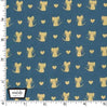 Fat Quarter - Glitter Critters - Nice Mice Teal/Gold Glitter