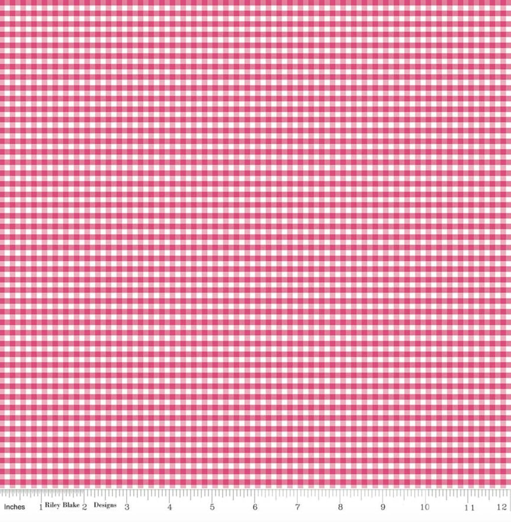 Riley Blake 1/8" Small Gingham Check Hot Pink