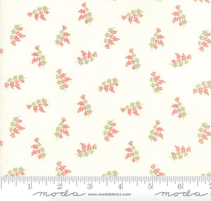 Victoria - Floral Charlotte Red/Rouge on Ivory Yardage