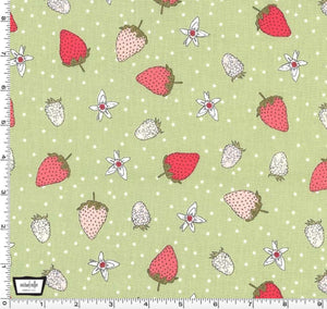 Fat Quarter - Strawberry Tea - Fraises Green Tea