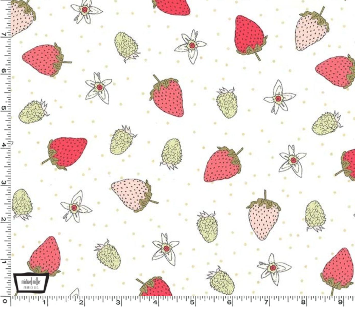 Fat Quarter - Strawberry Tea - Fraises Sage