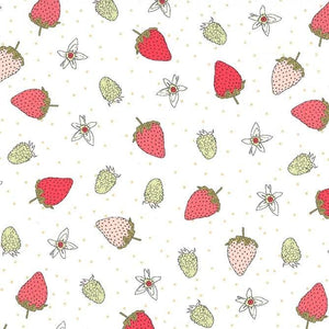 Fat Quarter - Strawberry Tea - Fraises Sage