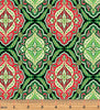 Merry & Bright - Holiday Medallion Green/Red/Gold Metallic Yardage