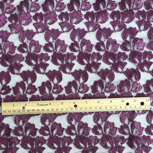 Dark Plum Embroidered Net Fabric Embellished