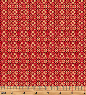 Merry & Bright - Mini Floral Foulard Red/Gold Metallic Yardage