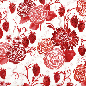 Sugar Berry - Picnic in the Park - Radiant Cherry with Red Glitter Yardage