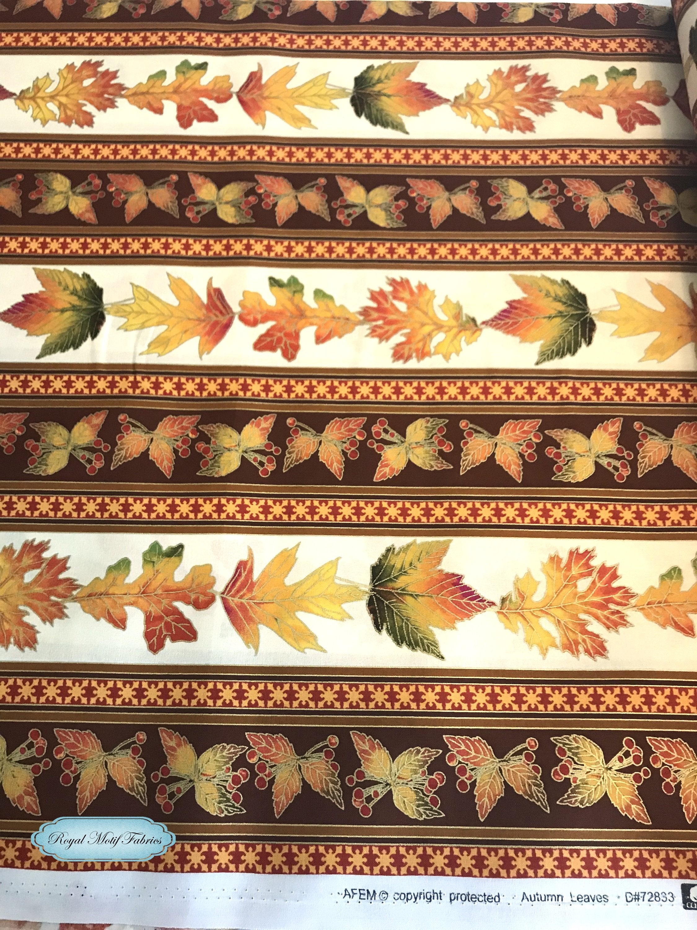 Autumn Leaves Metallic Yardage