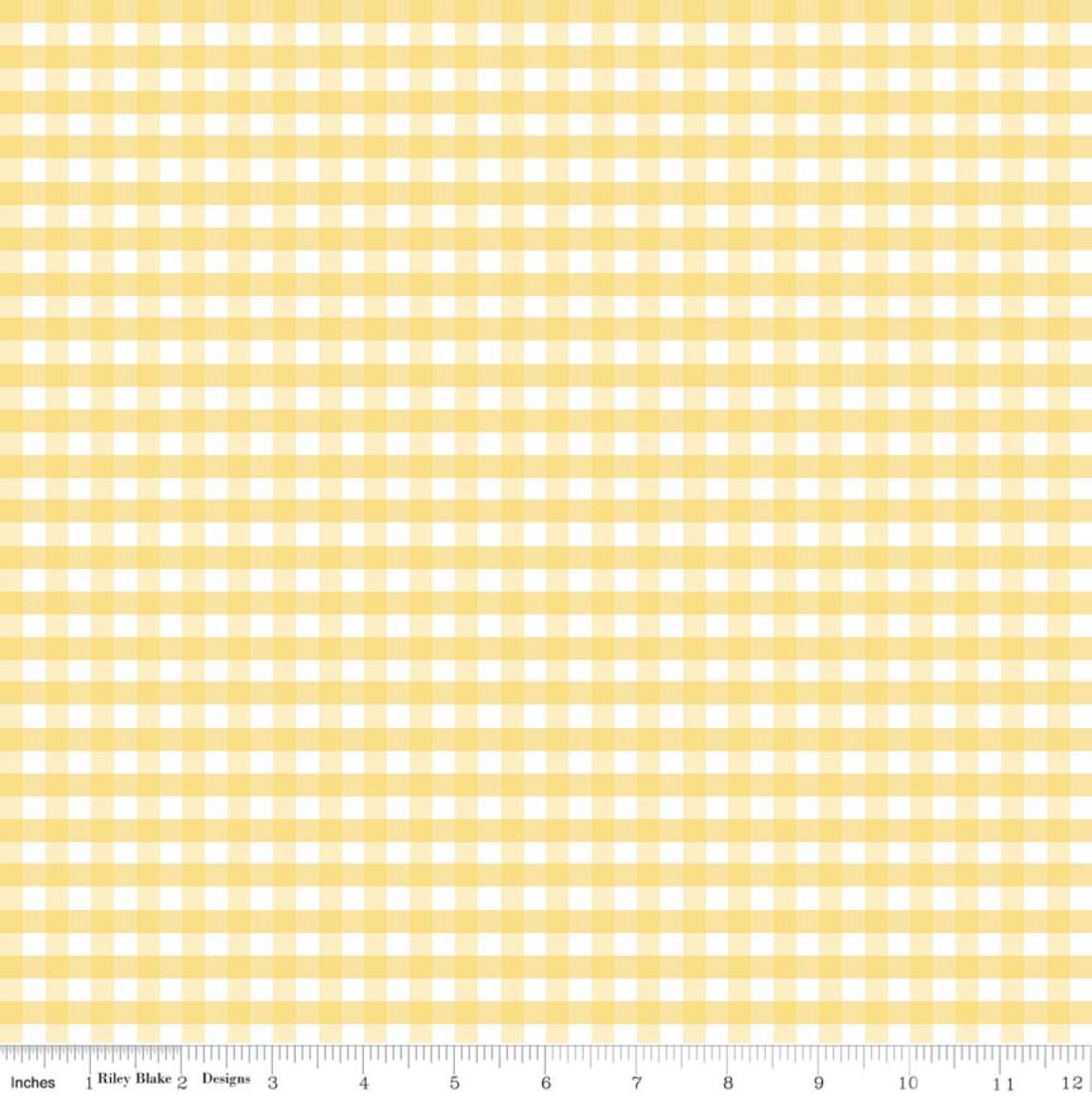 Riley Blake - 1/4 Inch Medium Gingham in Yellow - Remnant