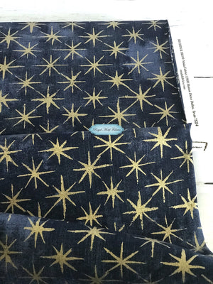 Grunge Seeing Stars Metallic Navy 30148 39M by Moda | Designer Fabrics