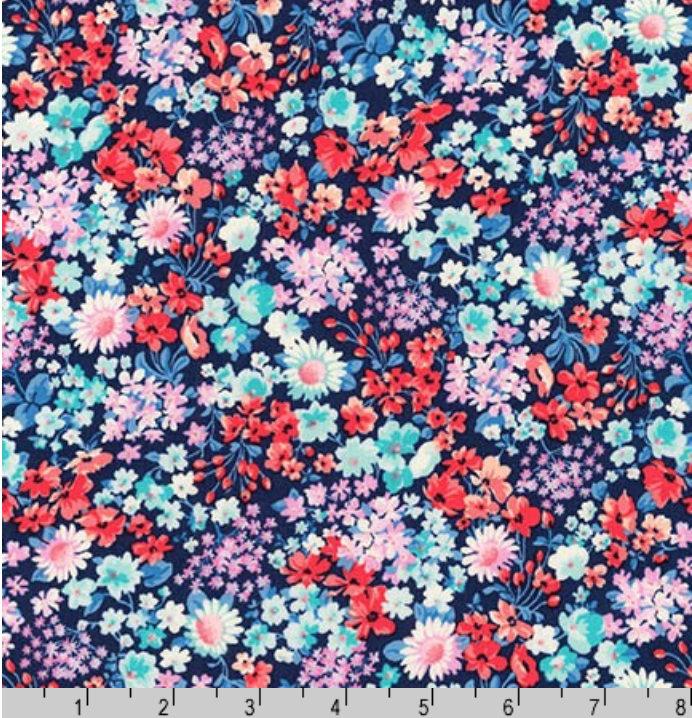 London Calling 8 Lawn - Blue - 1/2 Yard