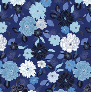 Blue Brilliance - Floral Dark Blue Pearlescent