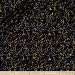 Natural Beauty - Wildflower Silhouette Black/Metallic Gold - Remnant