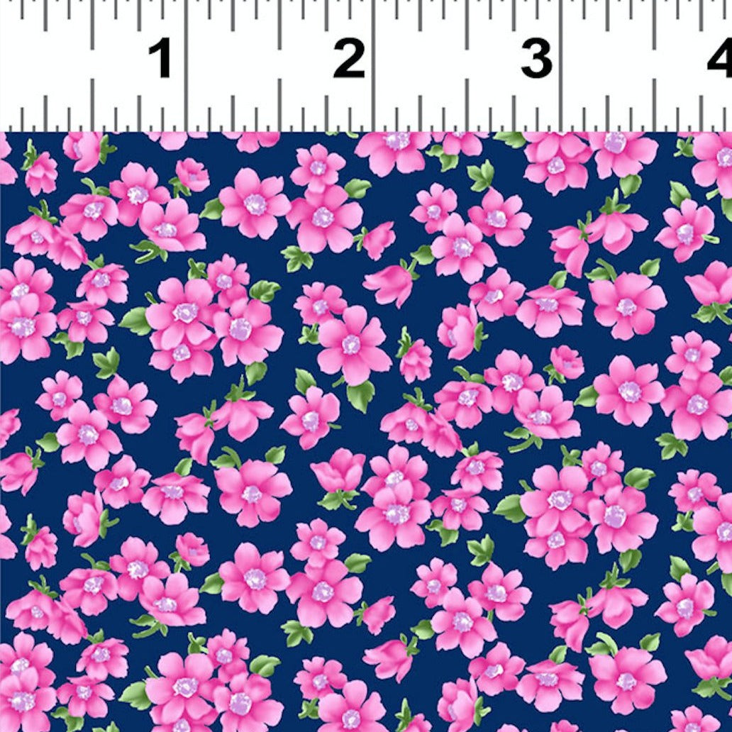 Clothworks - Chelsea - Small Florals Light Navy