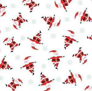 Fat Quarter - Jolly Santa - Scatter White