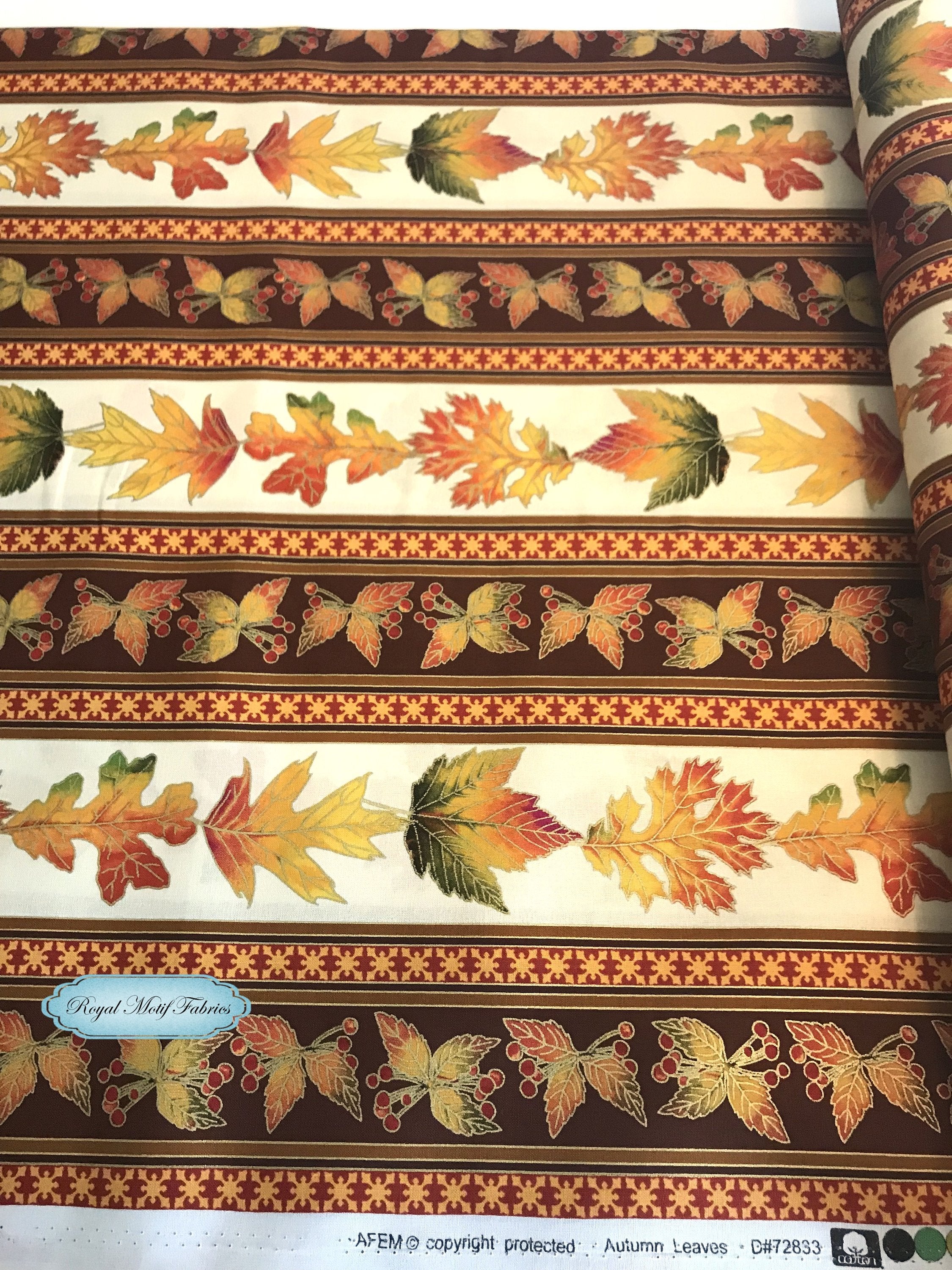 Autumn Leaves Metallic Yardage