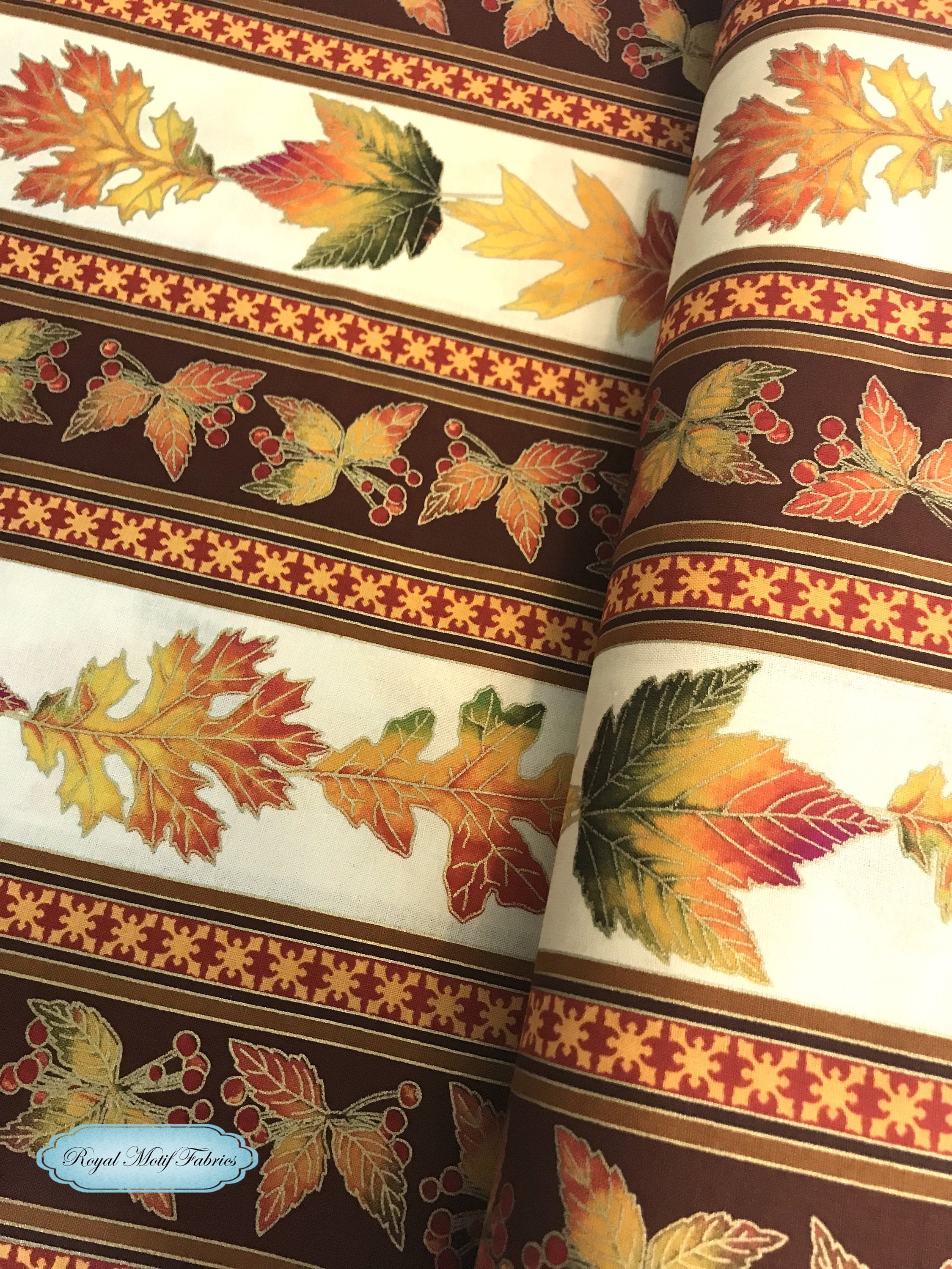 Autumn Leaves Metallic Yardage