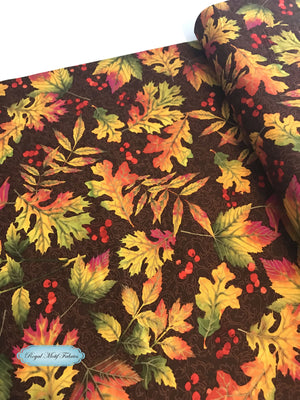 Autumn Leaves Metallic Yardage