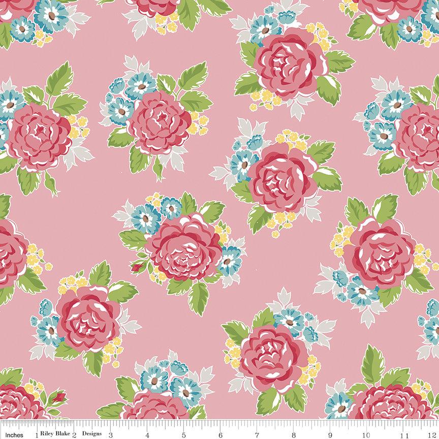 Hello Lovely - Main Floral Pink Yardage