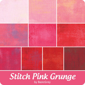 Moda Fabrics - Grunge Stitch Pink Junior Jelly Roll 30150JJRSP